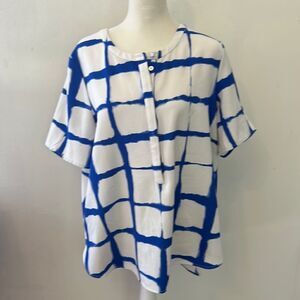 Adam Lippes for Target royal blue white tunic Size M